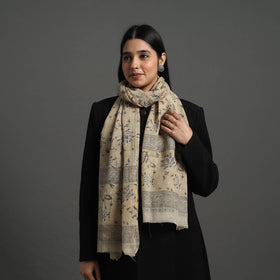 Block Print Pedana Kalamkari Wool Stole 