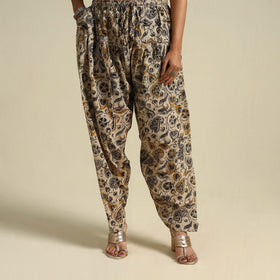  Beige Pedana Block Print Mul Cotton Kalamkari Salwar