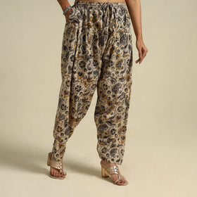  Beige Pedana Block Print Mul Cotton Kalamkari Salwar