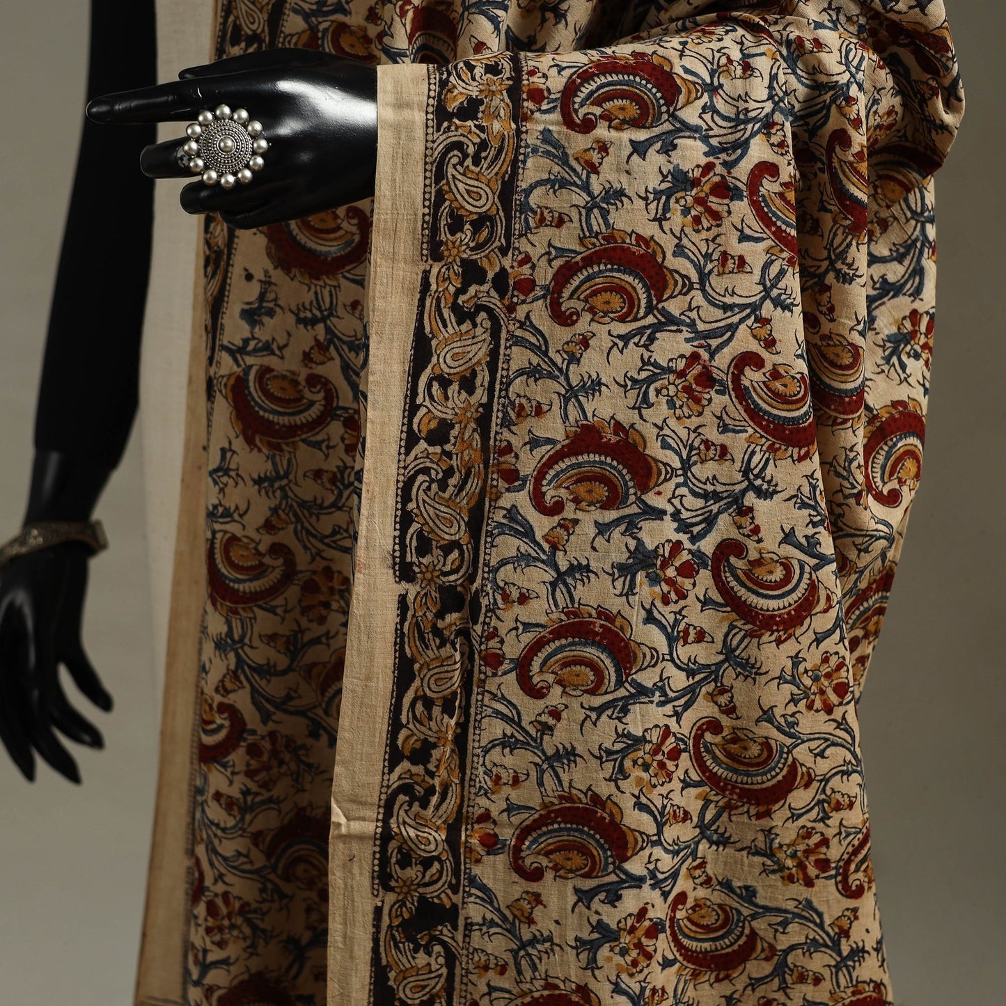 Pedana natural dyed cotton kalamkari dupatta 07