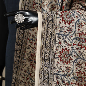 Beige - pedana natural dyed cotton kalamkari dupatta 13