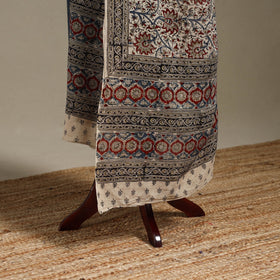 Beige - pedana natural dyed cotton kalamkari dupatta 13