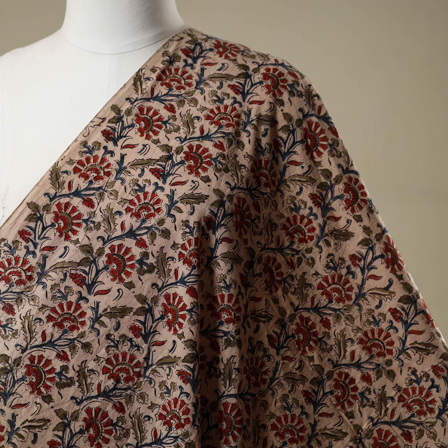 Pedana natural dyed cotton kalamkari fabric 01 - handcrafted