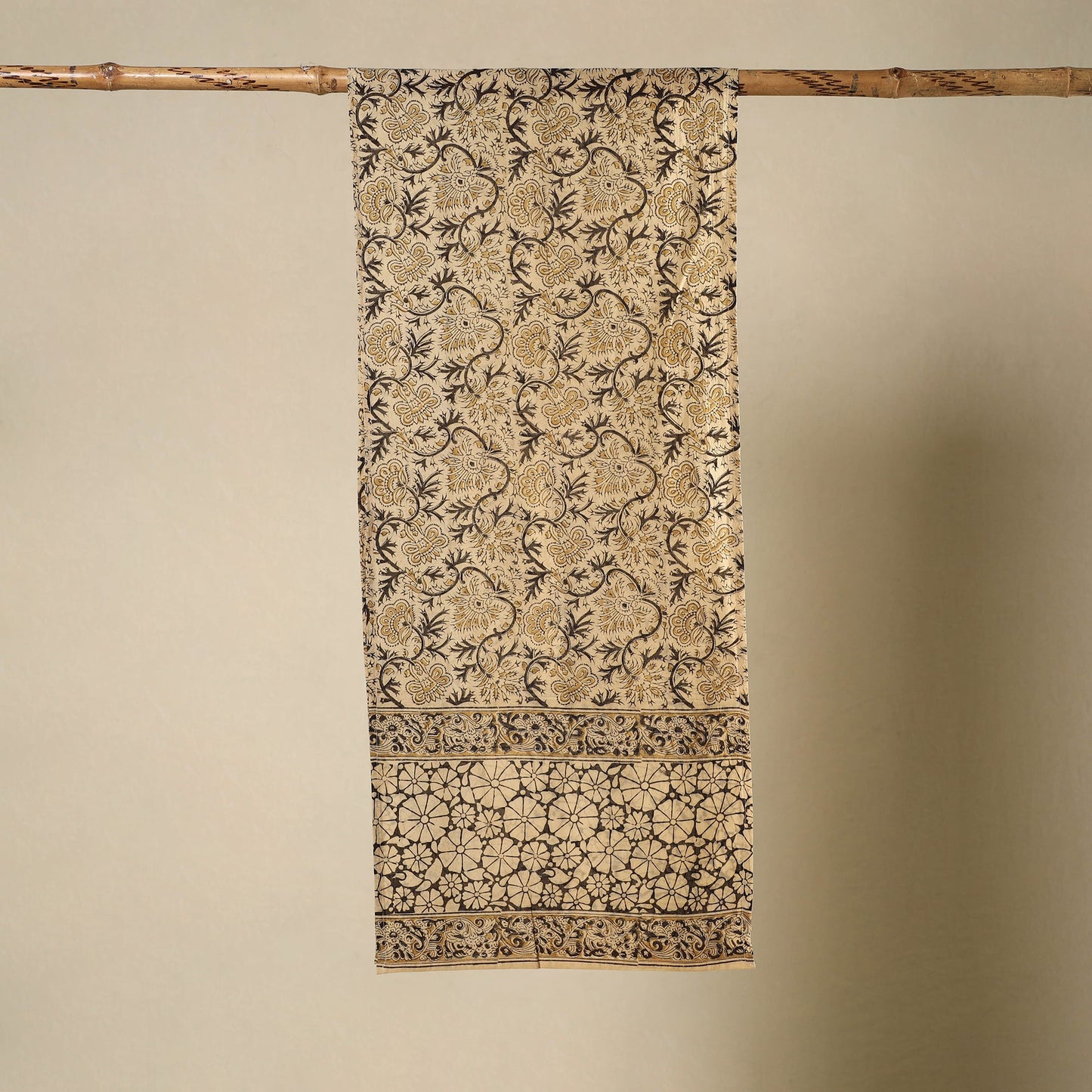 Pedana Block Print Natural Dyed Cotton Kalamkari Stole