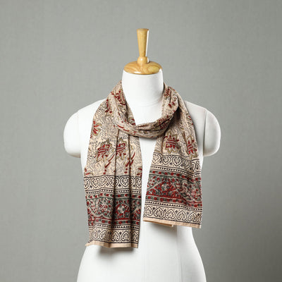 Pedana Block Print Natural Dyed Cotton Kalamkari Stole