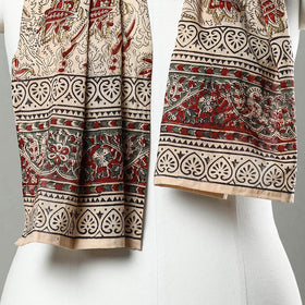 Pedana Block Print Natural Dyed Cotton Kalamkari Stole