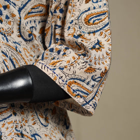 Beige - pedana natural dyed cotton a-line hand embroidery