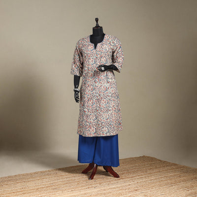 Beige - pedana natural dyed cotton a-line hand embroidery