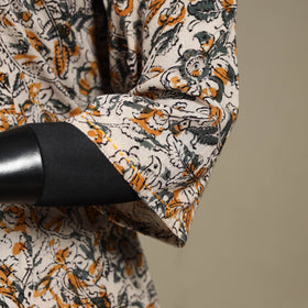 Beige - pedana natural dyed cotton a-line hand embroidery