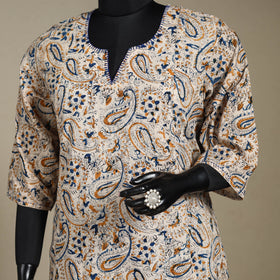 Beige - pedana natural dyed cotton a-line hand embroidery