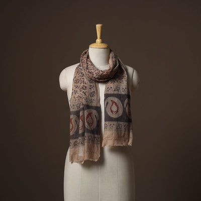 Pedana natural dyed hand wool kalamkari stole 10