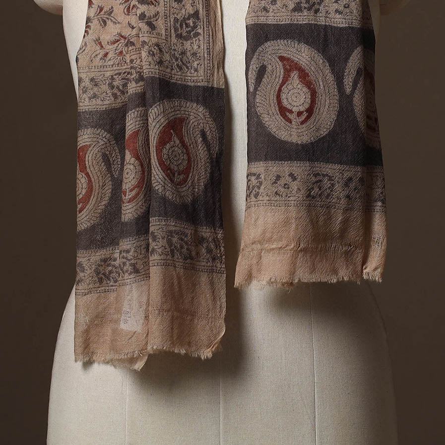 Pedana natural dyed hand wool kalamkari stole 10