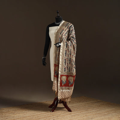 Orange - pedana natural dyed hand kalamkari dupatta