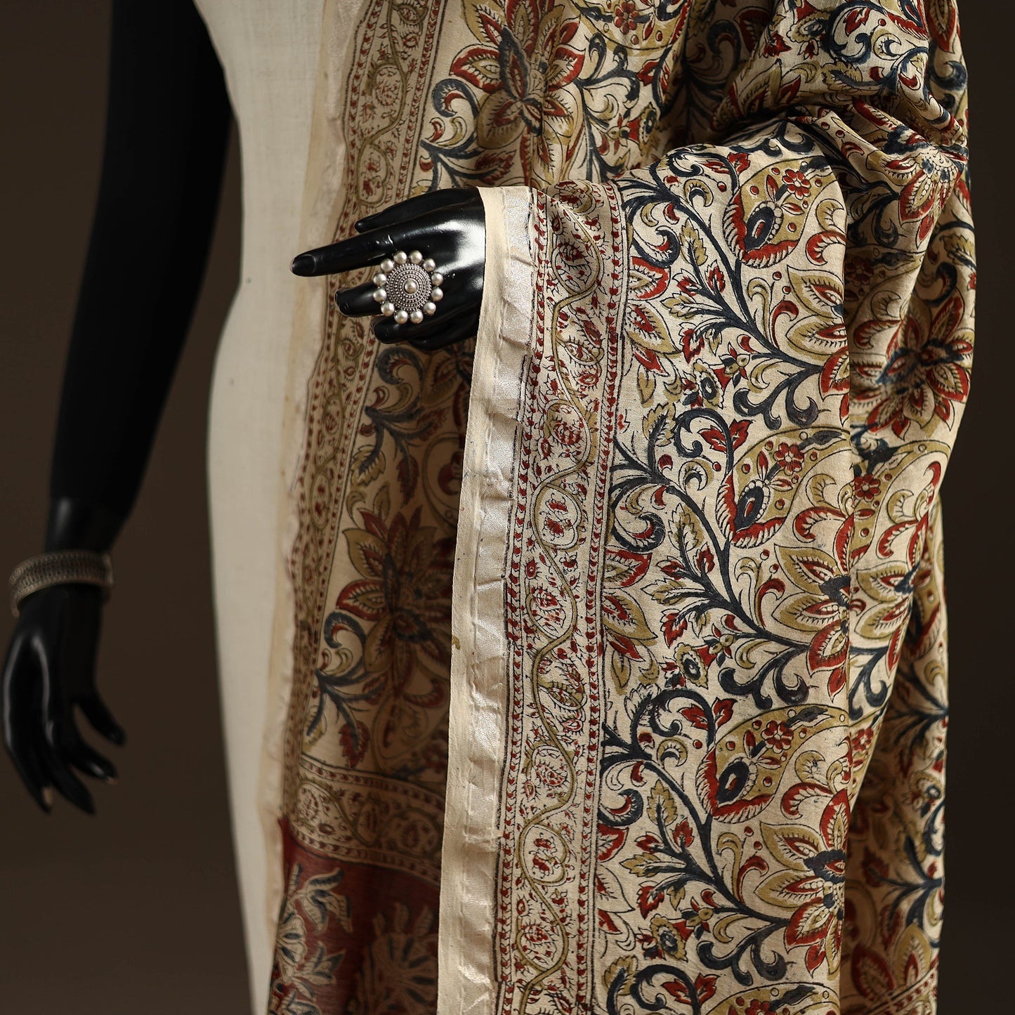 Orange - pedana natural dyed hand kalamkari dupatta