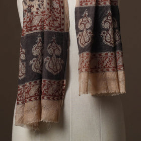 Pedana natural dyed hand wool kalamkari stole 04