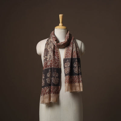 Pedana natural dyed hand wool kalamkari stole 04