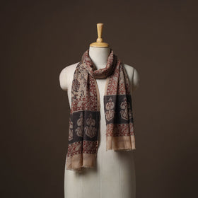 Pedana natural dyed hand wool kalamkari stole 04