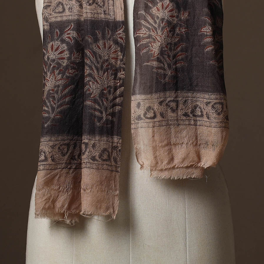 Pedana natural dyed hand wool kalamkari stole 07