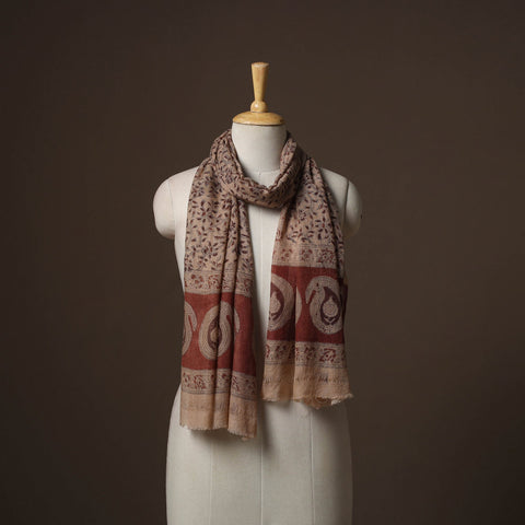 Pedana natural dyed hand wool kalamkari stole 08