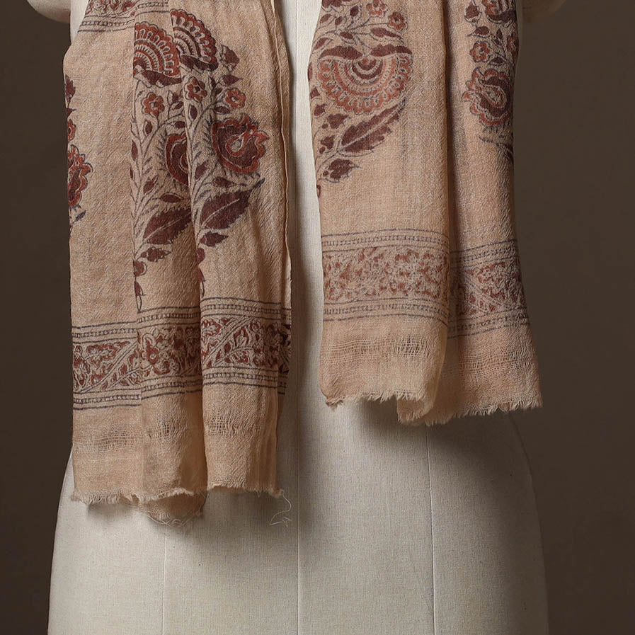 Pedana natural dyed hand wool kalamkari stole 09