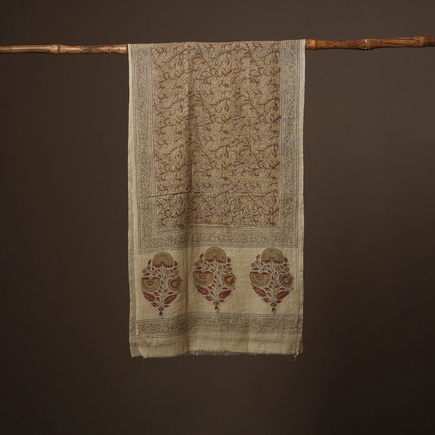 Pedana natural dyed hand wool kalamkari stole 11