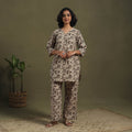 Beige - pedana natural dyed kalamkari co-ord set 07