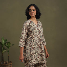 Beige - pedana natural dyed kalamkari co-ord set 07