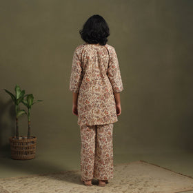 Beige Pedana Natural Dyed Block Print Kalamkari Co-ord Set 