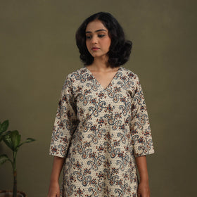 Beige Pedana Natural Dyed Block Print Kalamkari Co-ord Set 