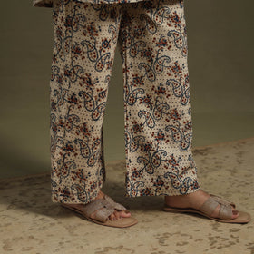 Beige Pedana Natural Dyed Block Print Kalamkari Co-ord Set 