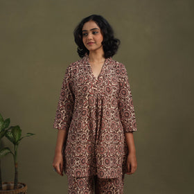 Beige - pedana natural dyed kalamkari co-ord set 13
