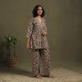 Beige Pedana Natural Dyed Block Print Kalamkari Co-ord Set 