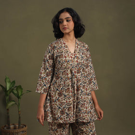 Beige Pedana Natural Dyed Block Print Kalamkari Co-ord Set 