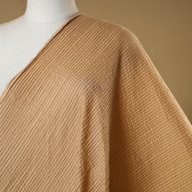 Beige - pintuck plain cotton fabric 06 - handcrafted