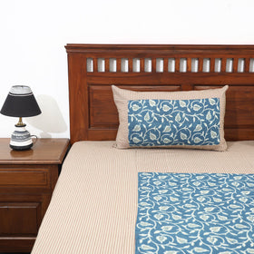 Buy Plain Cotton Double Bedcover with Block Print Patchwork Online at iTokri.com