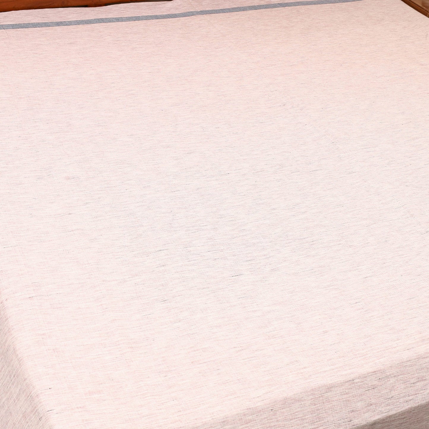 Beige - Plain Cotton Double Handloom Bed Cover (98 x 90 in) 03