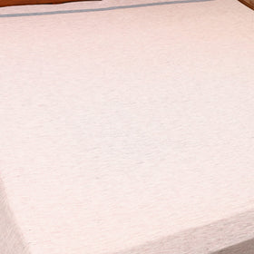 Beige - Plain Cotton Double Handloom Bed Cover (98 x 90 in) 03