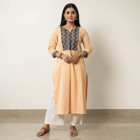  Plain Jhiri Handloom Cotton Long Straight Kurta 34 