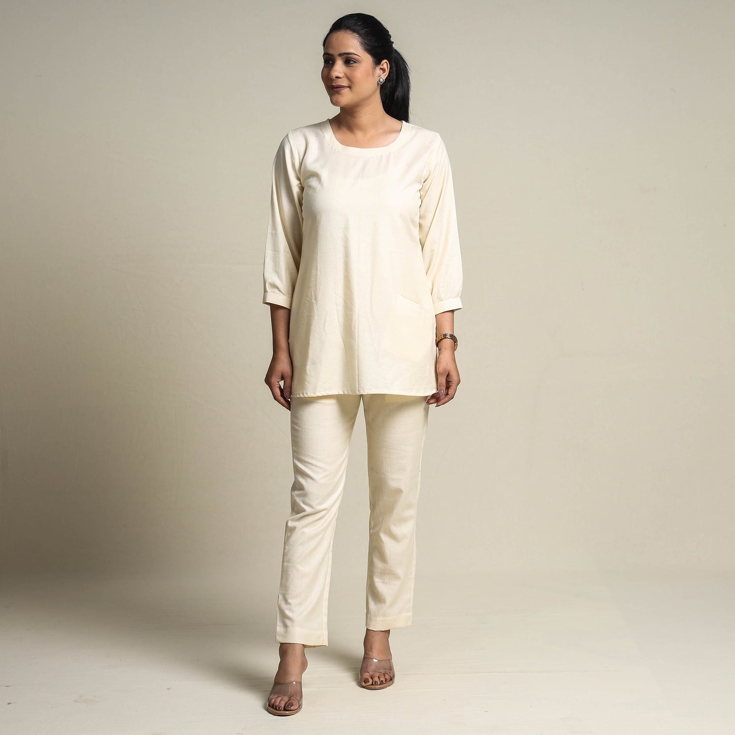  Plain Linen Cotton Co-Ord Set 