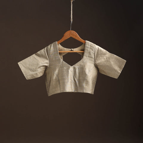Plain slub silk readymade blouse 07 - handcrafted