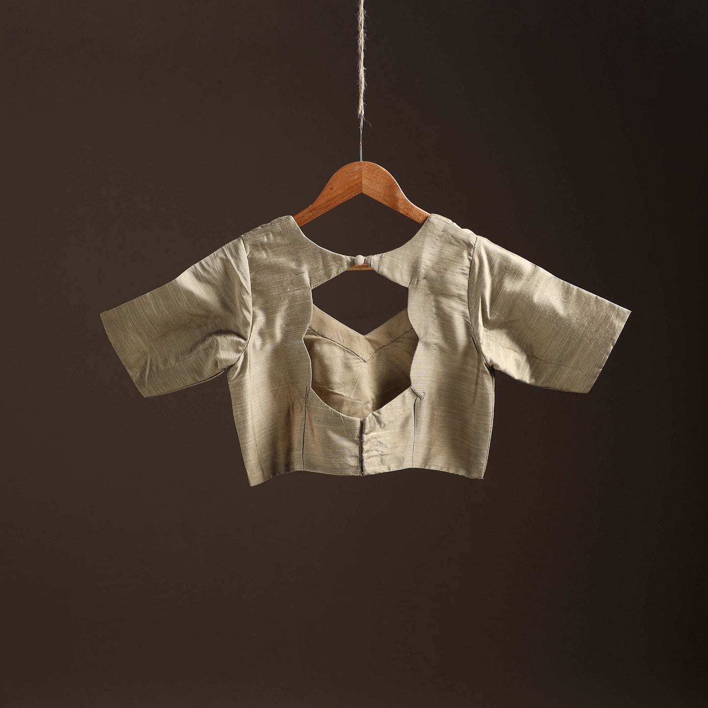 Plain slub silk readymade blouse 07 - handcrafted