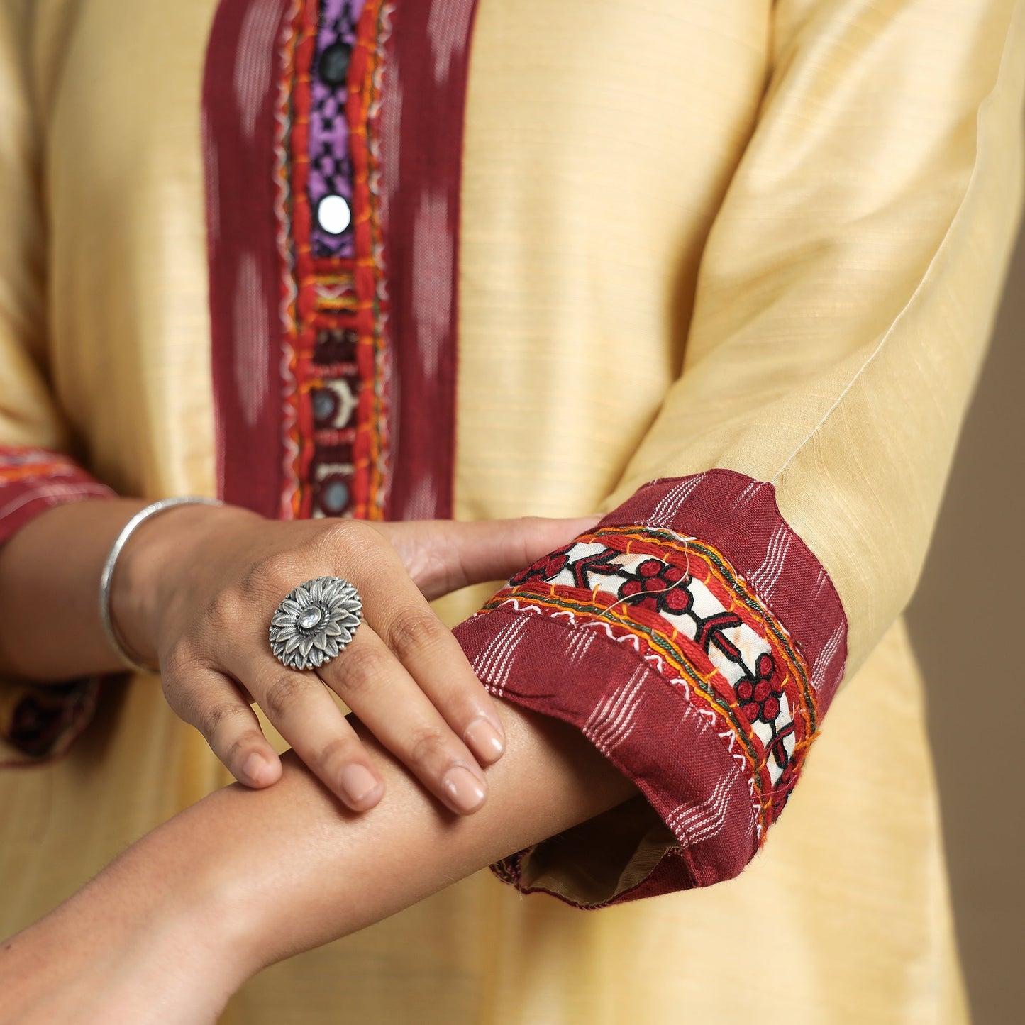 plain silk kurta