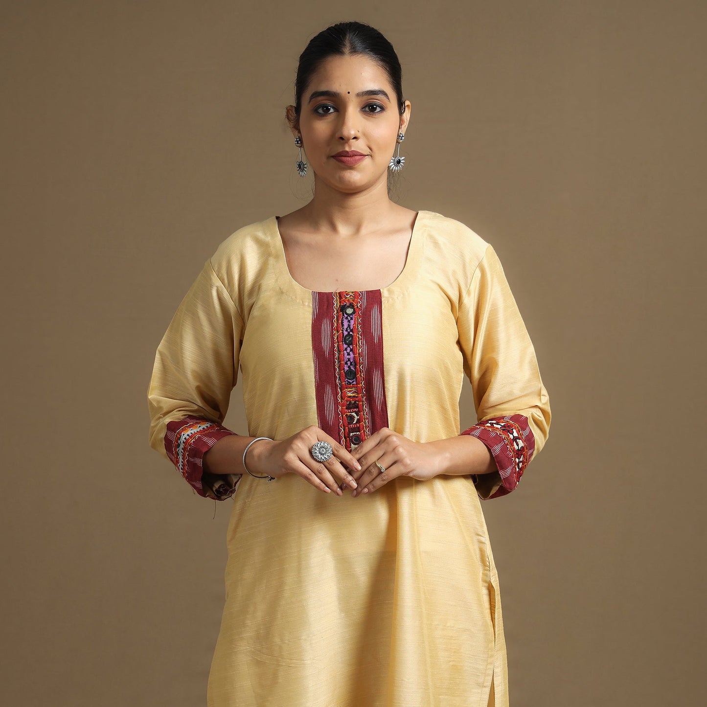 plain silk kurta