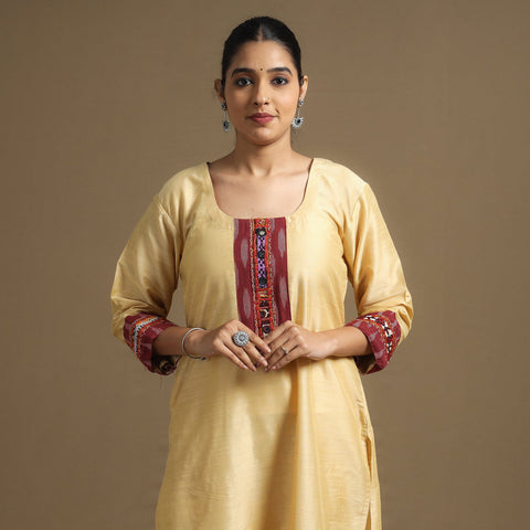 plain silk kurta