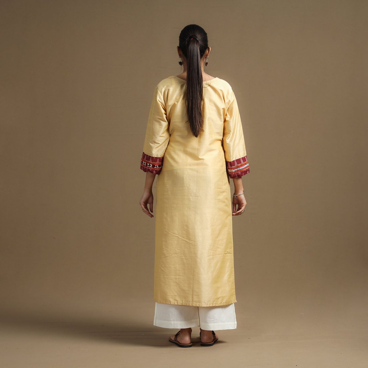 plain silk kurta