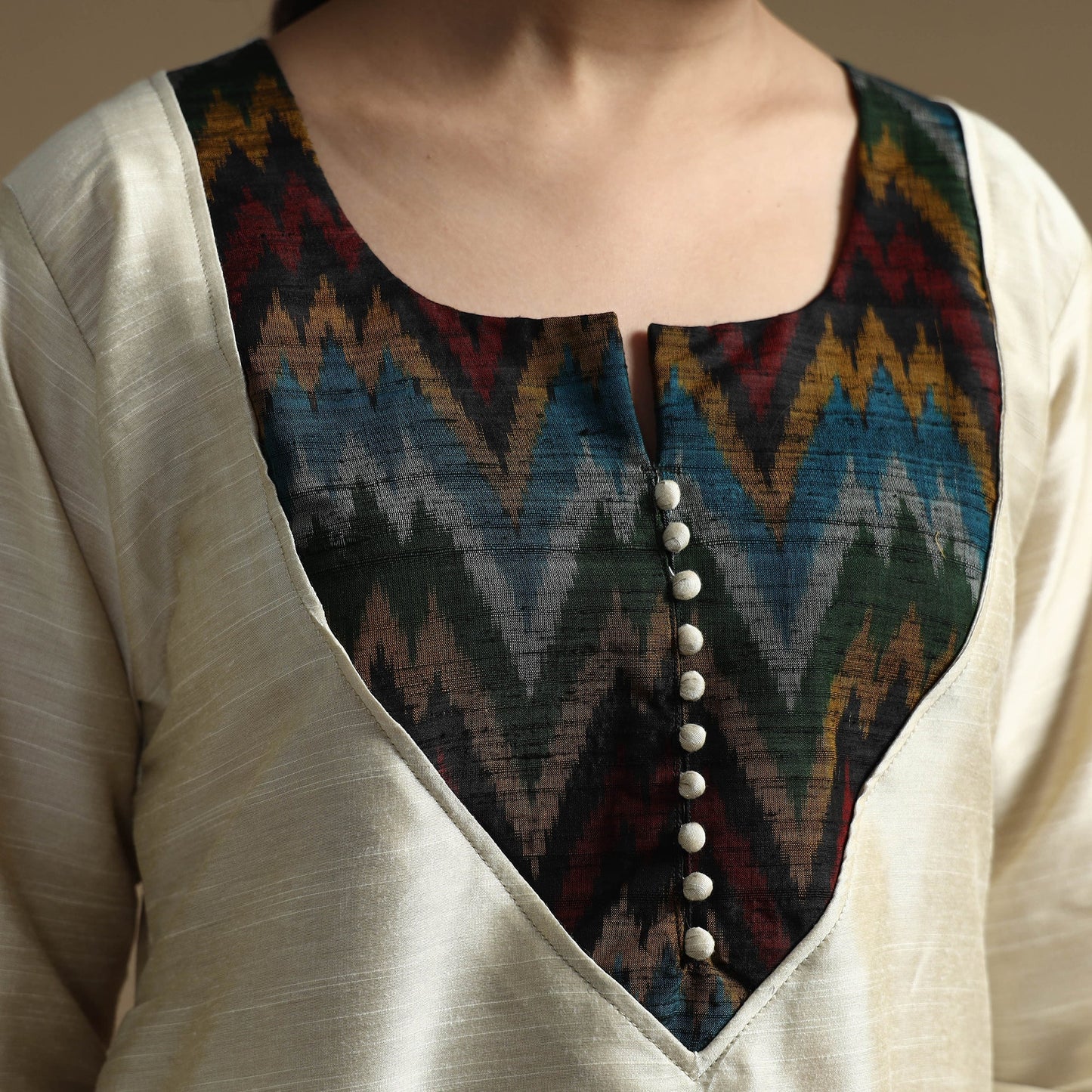 Buy Plain Solid Slub Silk Straight Kurta for Women