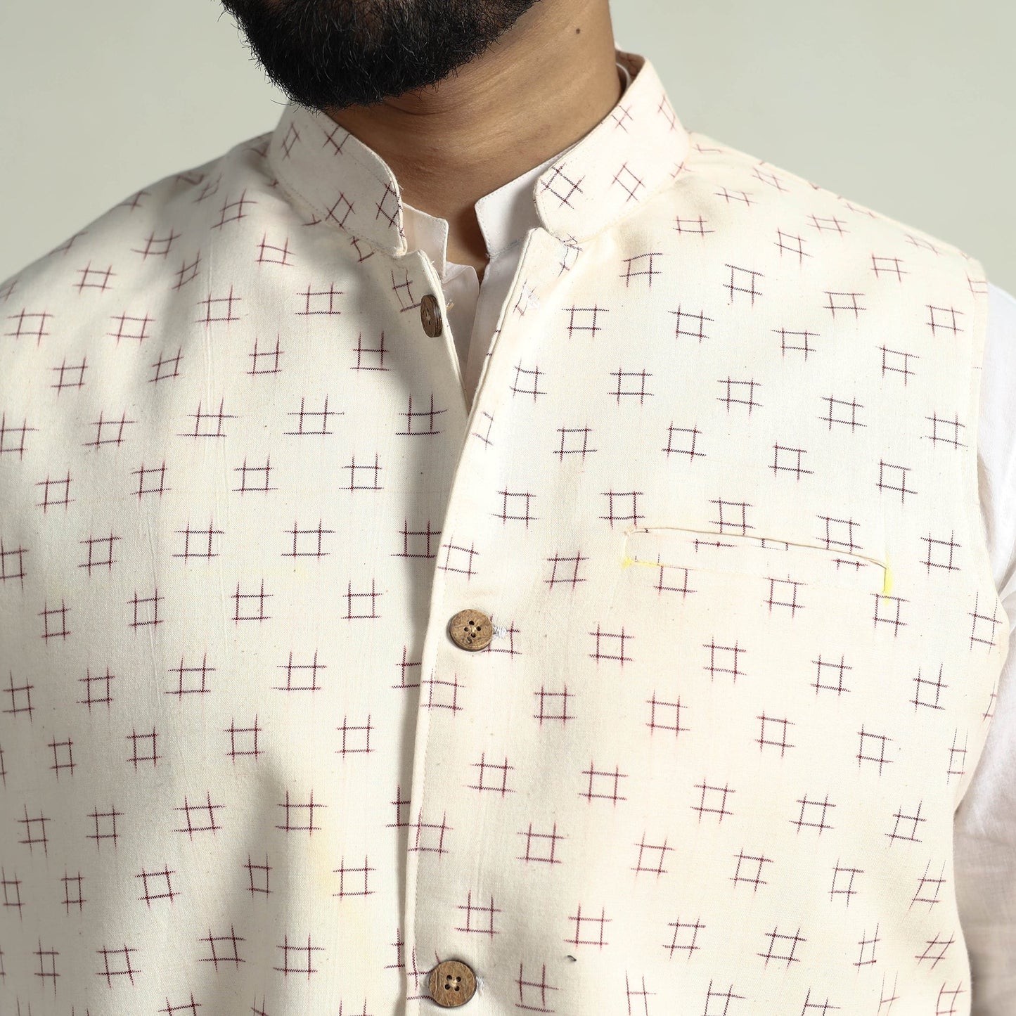 Pochampally Ikat Cotton Nehru Jacket
