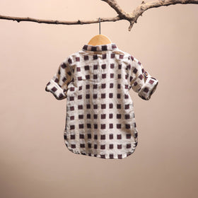 Beige - pochampally ikat cotton kids kurta (6-12 months) 21