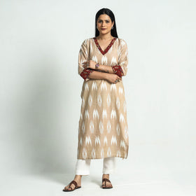  Pochampally Ikat Weave Patchwork Cotton Kurta Online at iTokri.com