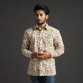  Premium Pedana Kalamkari Block Printed Cotton Men Full Sleeve Shirt 